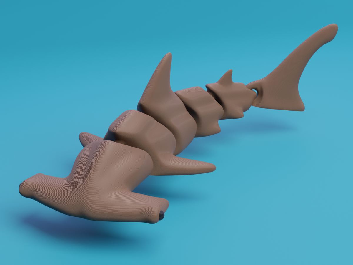 Tiburón martillo articulado impreso en 3D