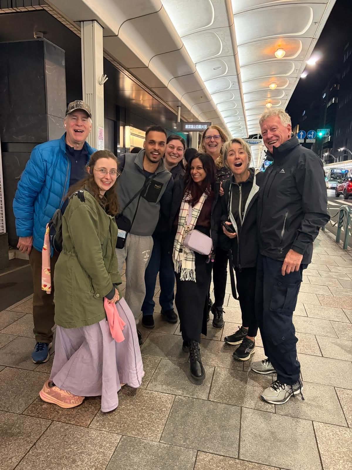 A group we hosted through Tokyo - celiac travellers, partners, friends. The point of the company: this photo, safely fed.