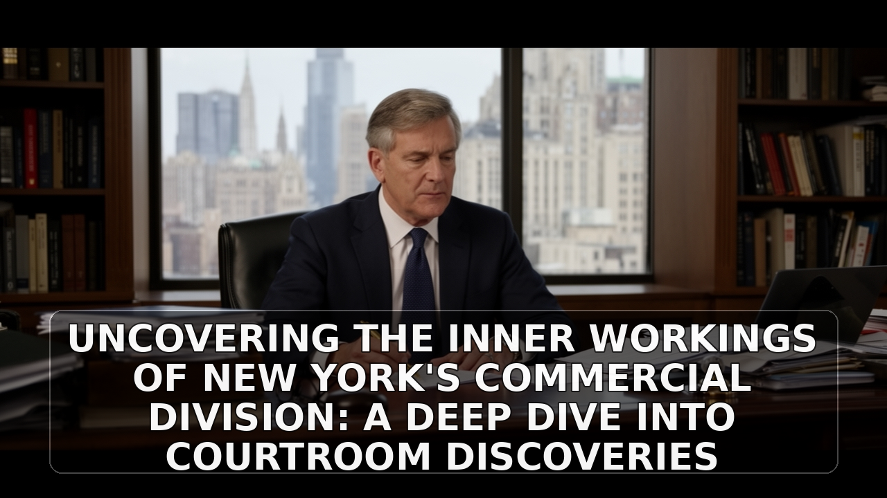 Uncovering the Inner Workings of New York's Commercial Division: A Deep Dive into Courtroom Discoveries