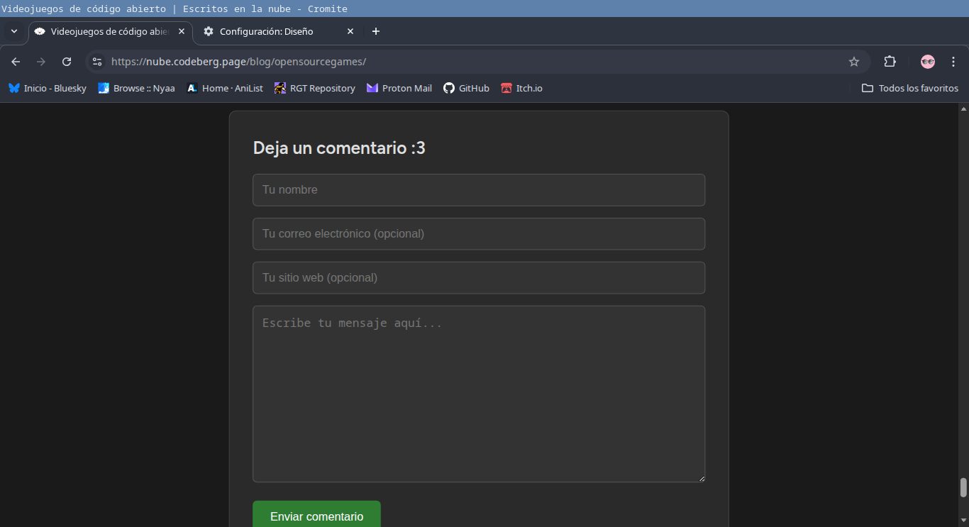 Comentarios modo oscuro