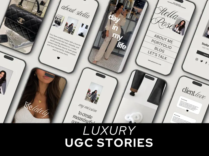Luxury UGC Stories — Multiple Phone Mockups