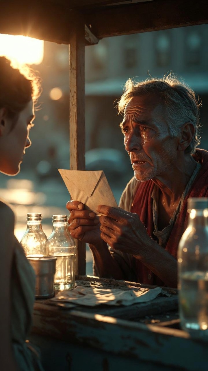 The Old Vendor Slowly Looked Up From the Envelope