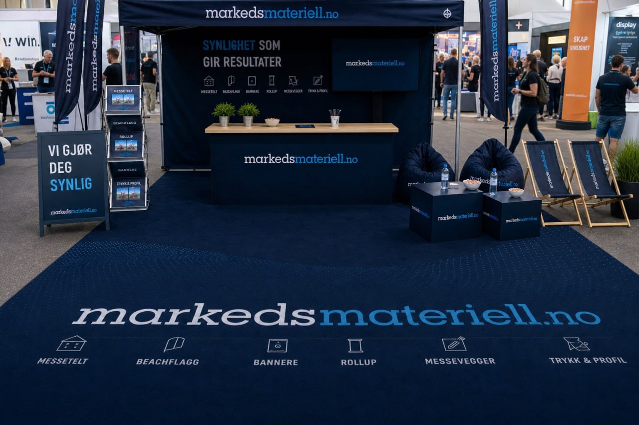 Markedsmateriell.no komplett messestand — synlighet som gir resultater