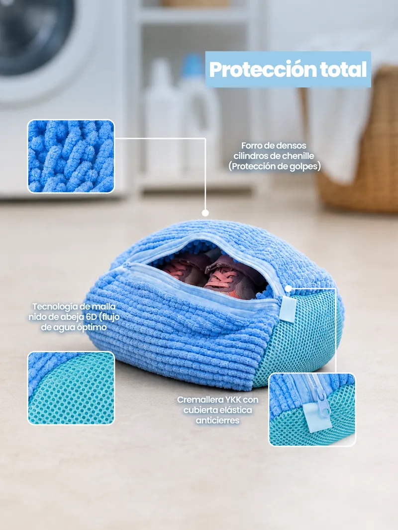 Protección total: forro chenille, malla 6D, cremallera con cubierta elástica