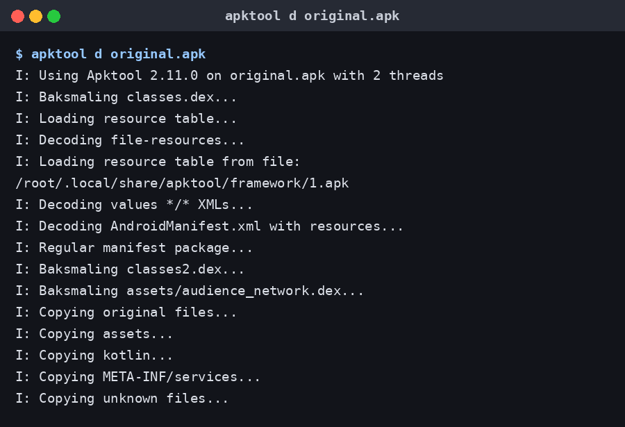 apktool decompile