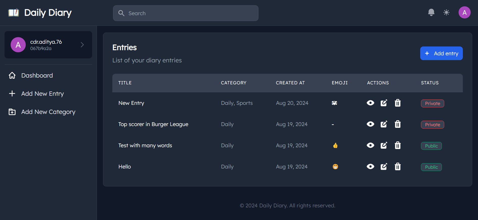 dashboard overview dark