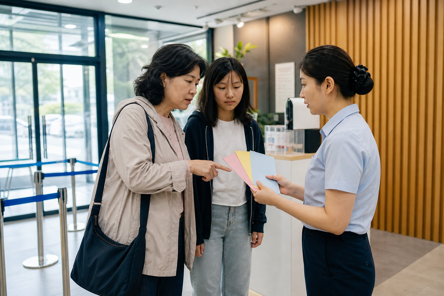 기본증명서 일반·상세·특정 가운데 제출 목적에 맞는 종류를 고르는 보호자와 청소년
