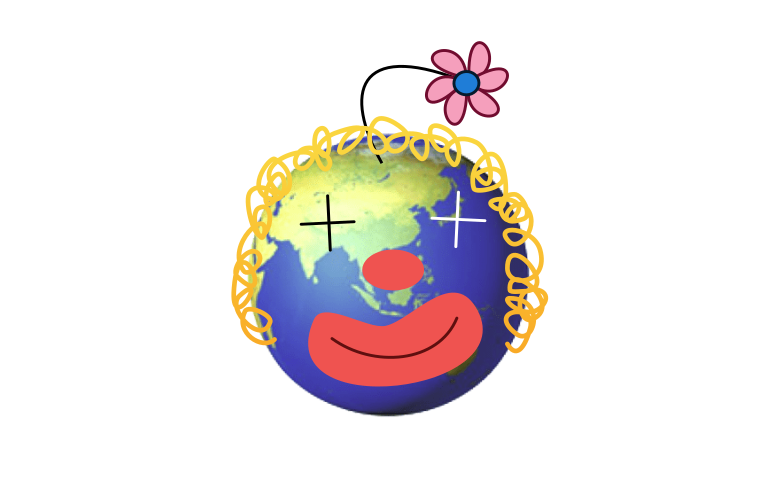 The Earth as Silvia's face.