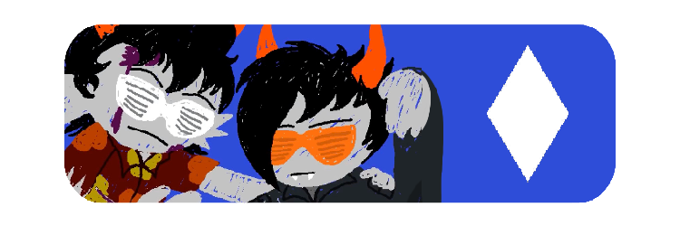 a panel of Murrit and Laivan from Vast Error. There's a diamond cut out of the right side.