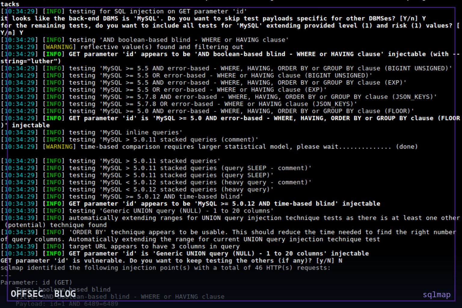 sqlmap for automated SQL injection detection in authorized web application testing
