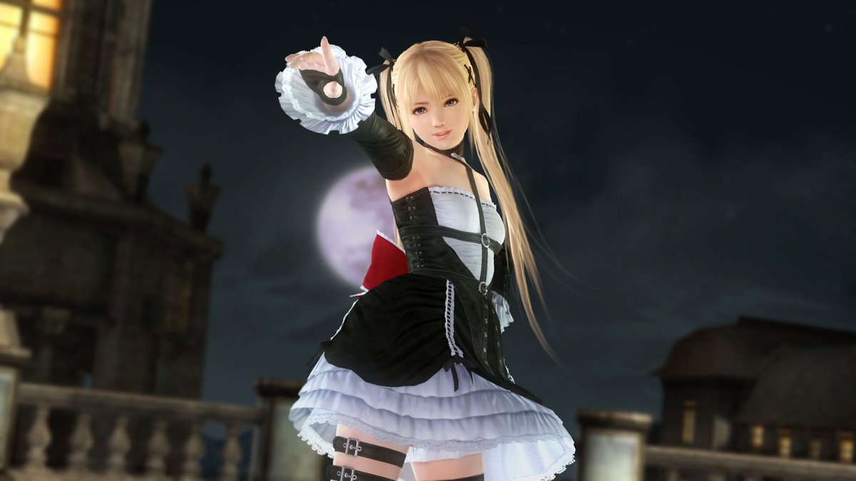 Marie Rose from Dead or Alive, an adorable little girl wearing a somewhat gothic costume and with her blonde hair in twintails... what do you mean she's 18?