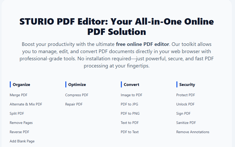 STURIO PDF Editor