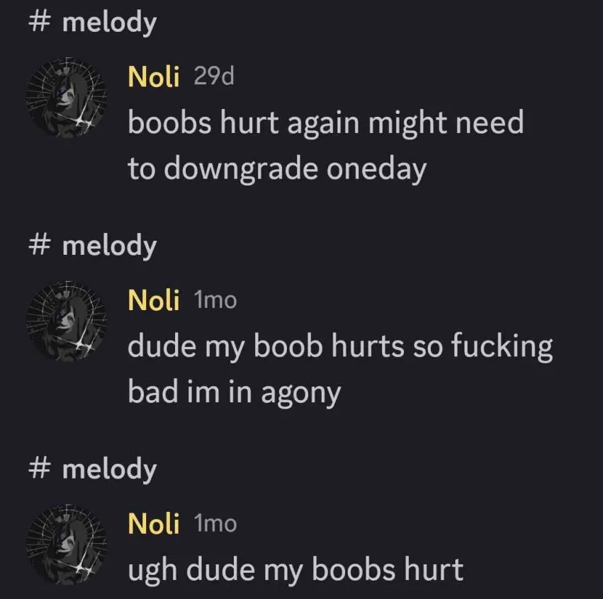 another occasion of her talking about her chest