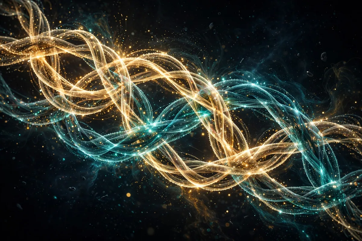 Braided luminous particle trails representing non-Abelian anyons