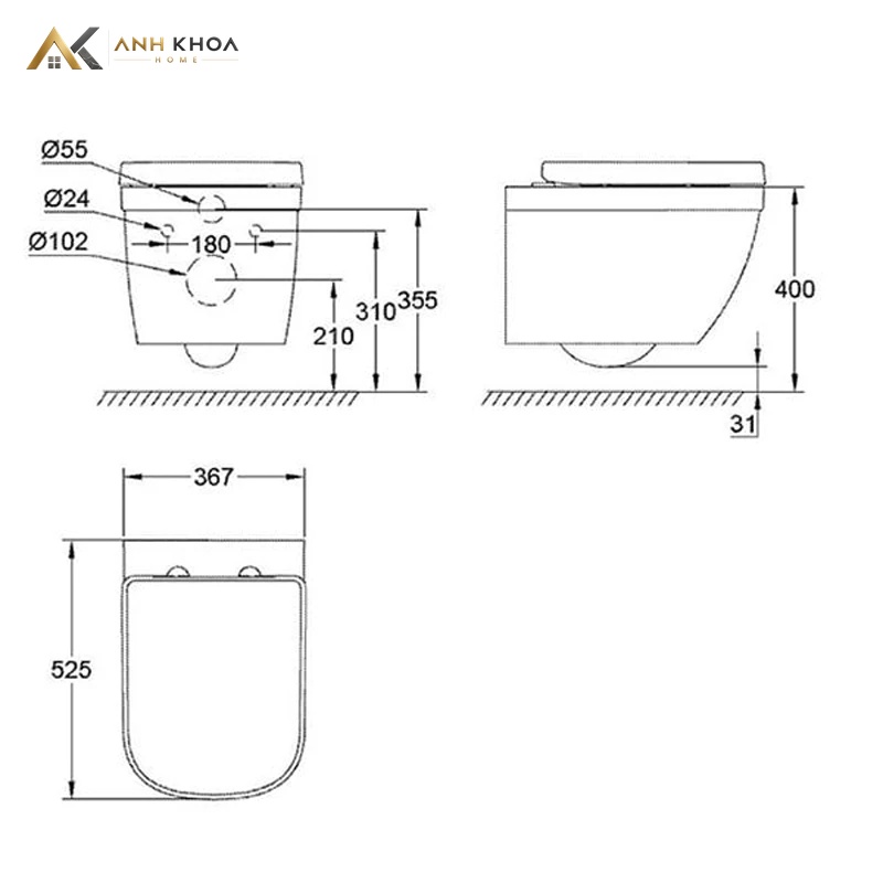 bon cau am tuong grohe 39205000