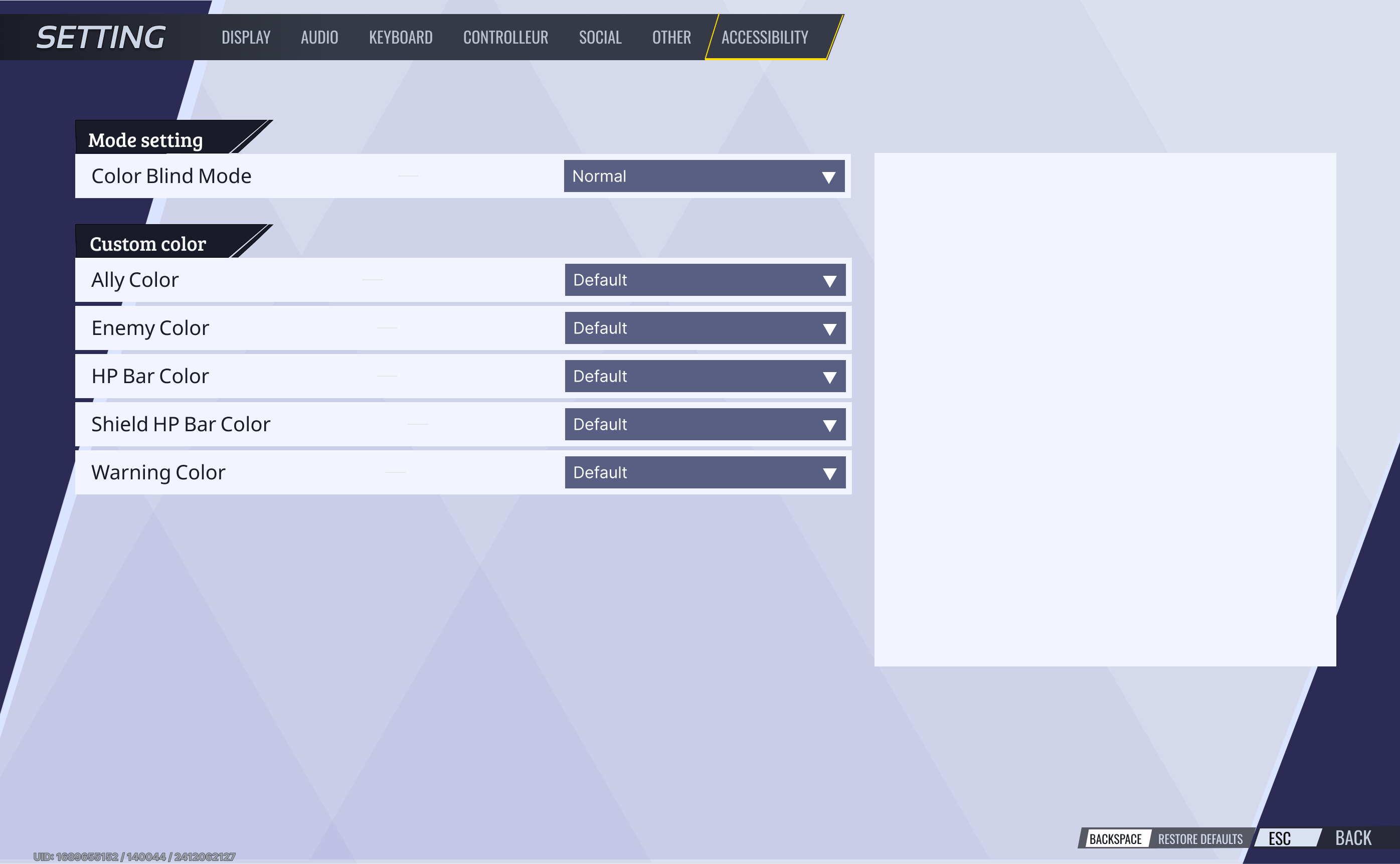 Accessibility Settings
