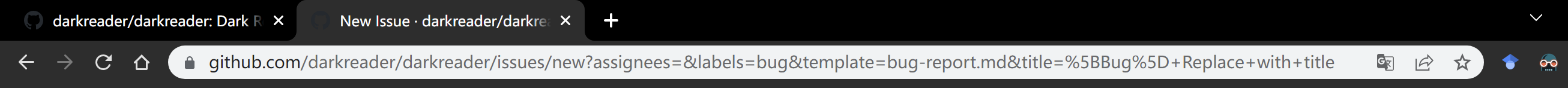 [Bug] Dark Reader does not work with address bar · Issue #8859 ...