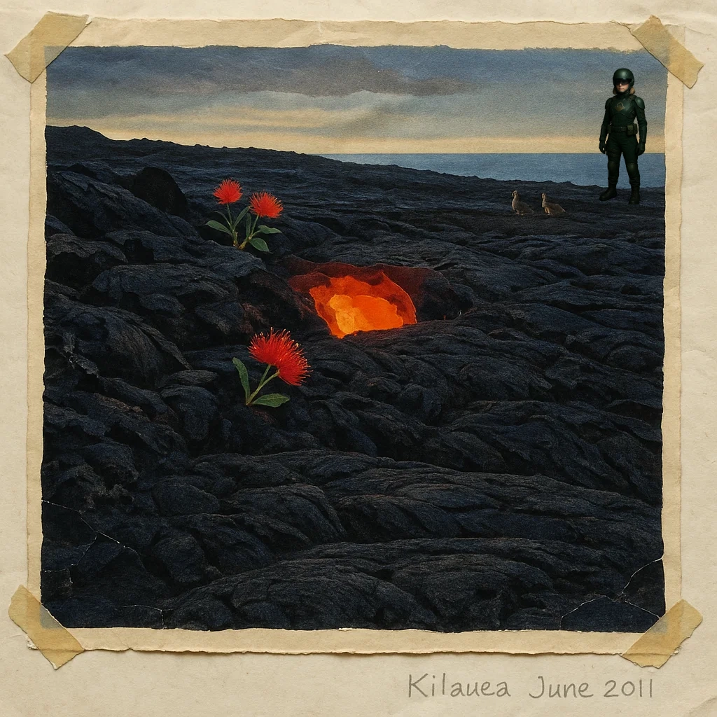 Hawaiʻi Volcanoes - Mauna Ulu lava field pull-out on Chain of Craters Road