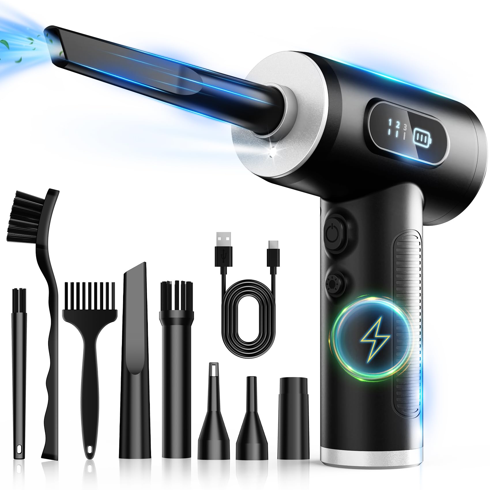 FRESMOL Compressed Air Duster, Rechargeable Cordless Electric Air Blower
