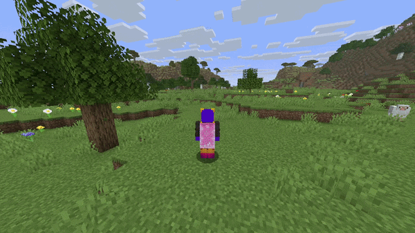A Player bouncing around with a pair of Wonky Boots enchanted with the Springy enchantment