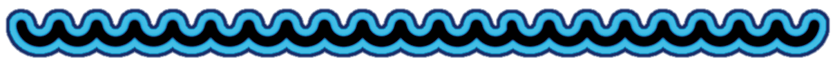 squiggly banner of black & blue
