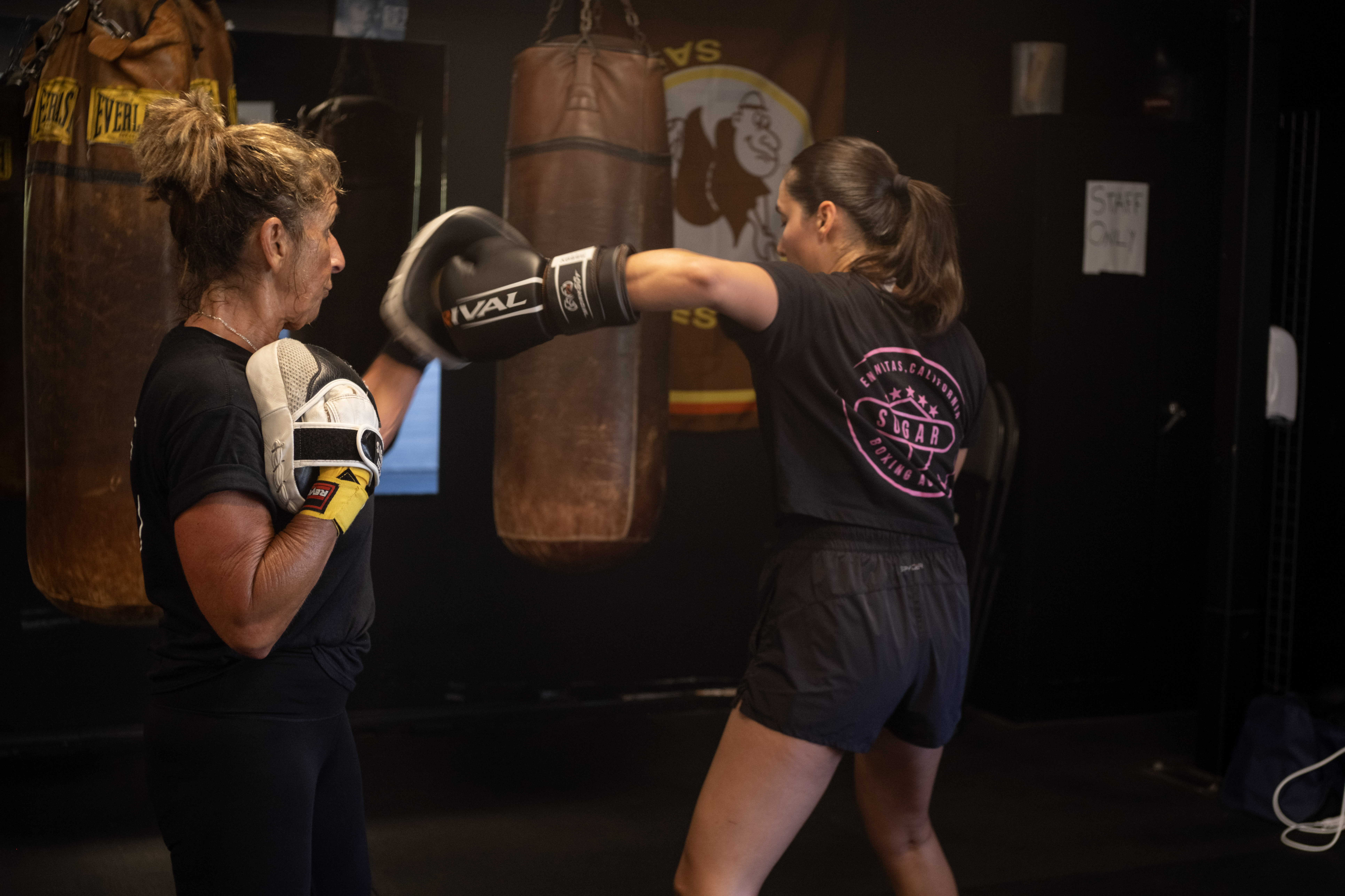 Heavy bag work at Sugar Boxing Academy Encinitas CA