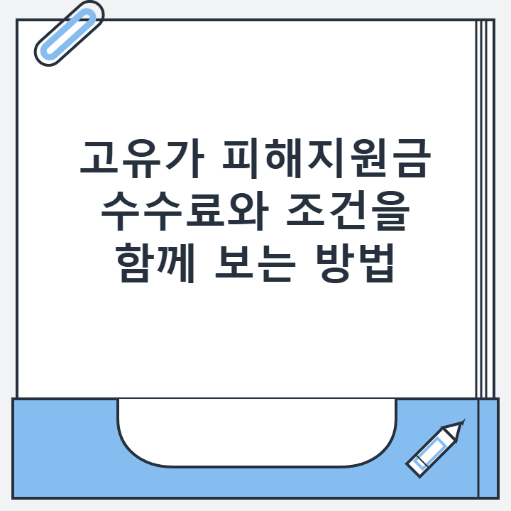 고유가 피해지원금 수수료와 조건을 함께 보는 방법