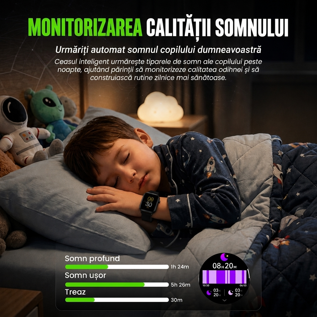 Ceas smartwatch Wingereich copii AI negru