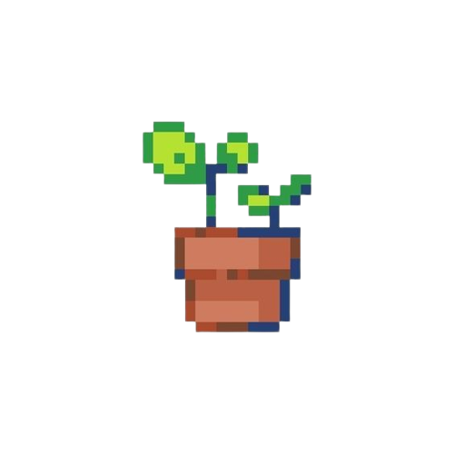 a medium pixel art image of a plant in a pot