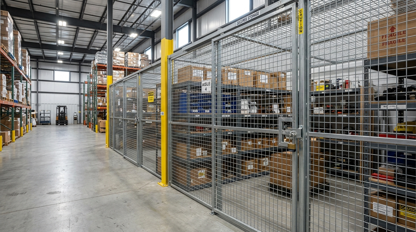 Modern warehouse with tall selective pallet racking and organized inventory