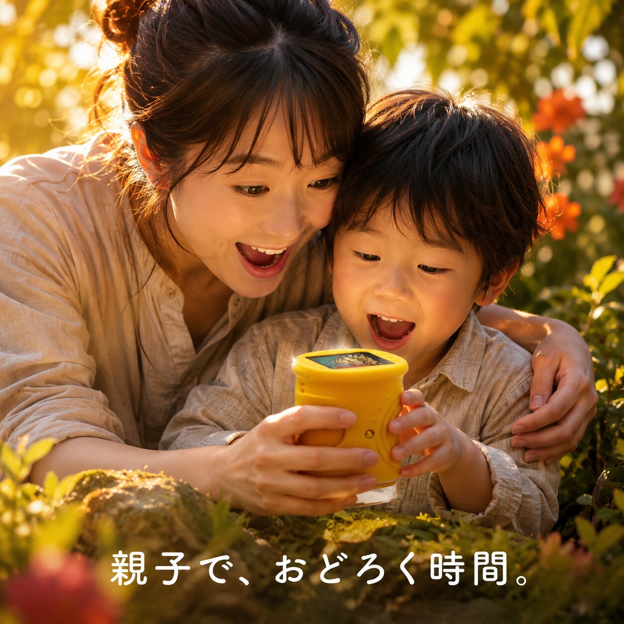 ポケットプラネット こども顕微鏡の使用イメージ。