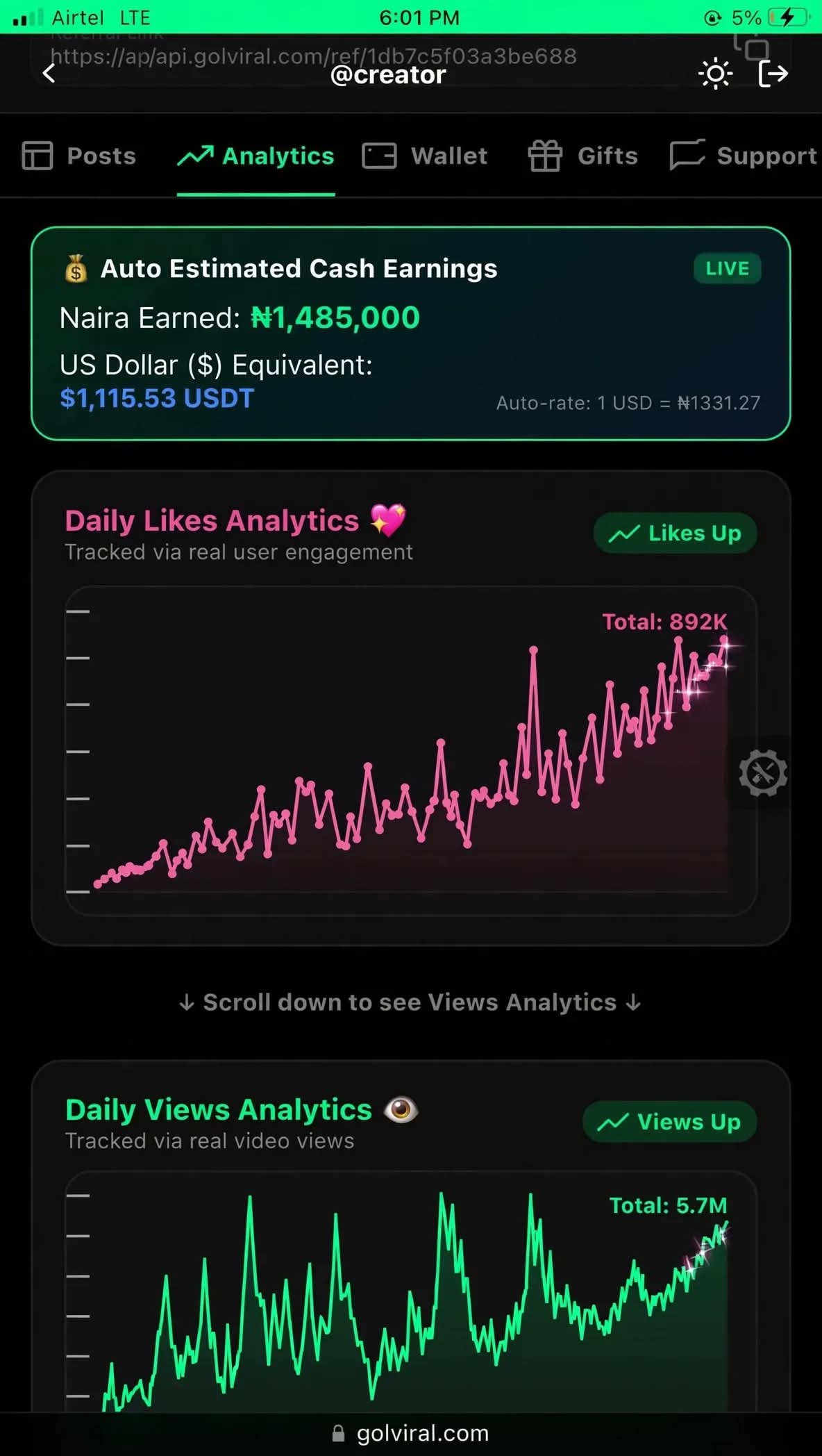Views Plus Likes Combined