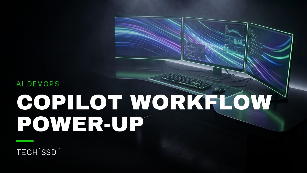 A developer efficiently managing their GitHub Copilot workflow on a multi-monitor setup, reviewing code diffs, terminal output, and web previews.