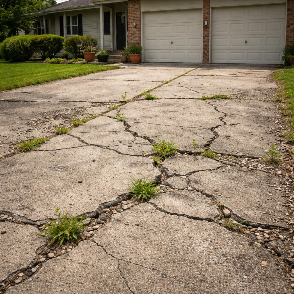 Entrée garage avant pavé uni