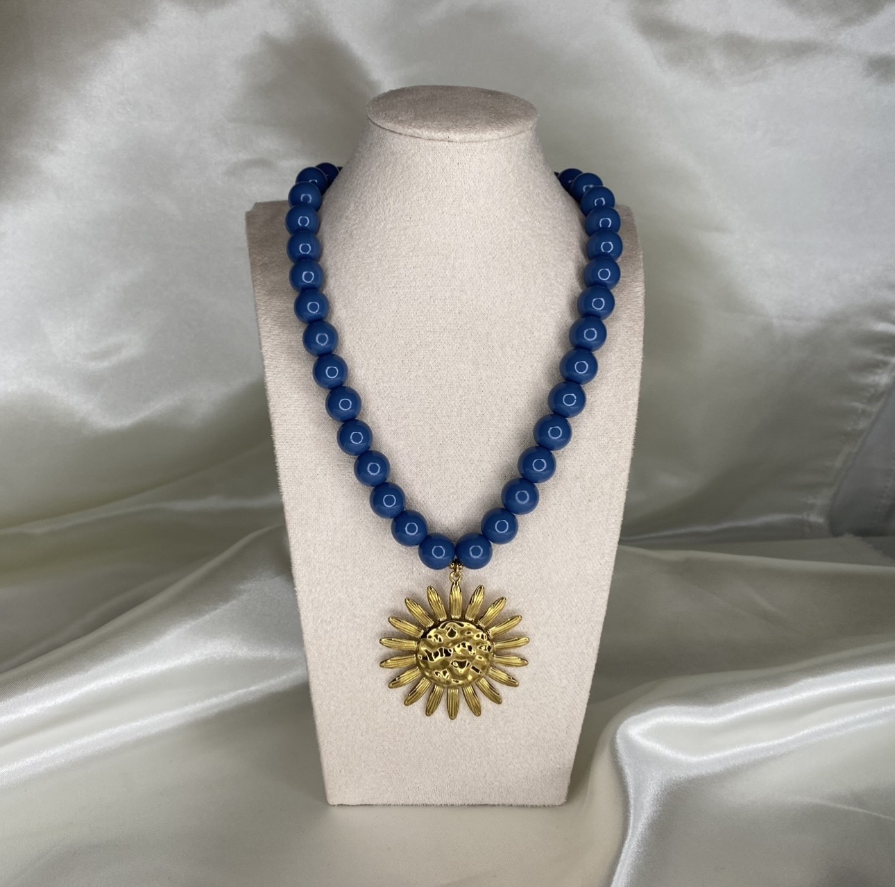 S. Steel Kralenketting Zon Blauw