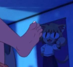 Color 1boy, 1girl, animation/animated gif, barefoot, catgirl/cat girl