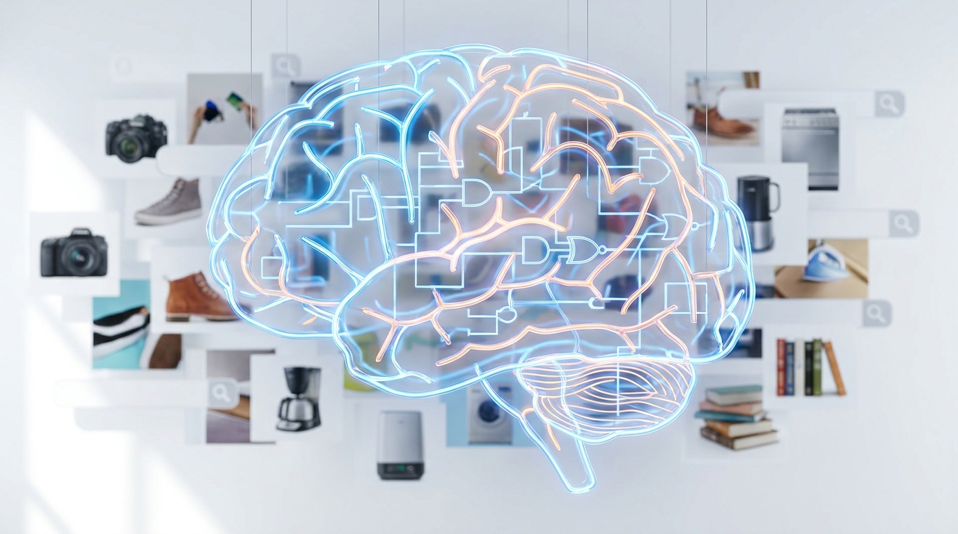 Neurosymbolic AI processing complex product search queries with logic gates and neural networks.