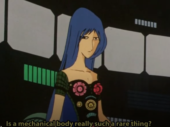 Is a mechanical body such a rare thing? Girl with blue hair from the anime Galaxy Express 999