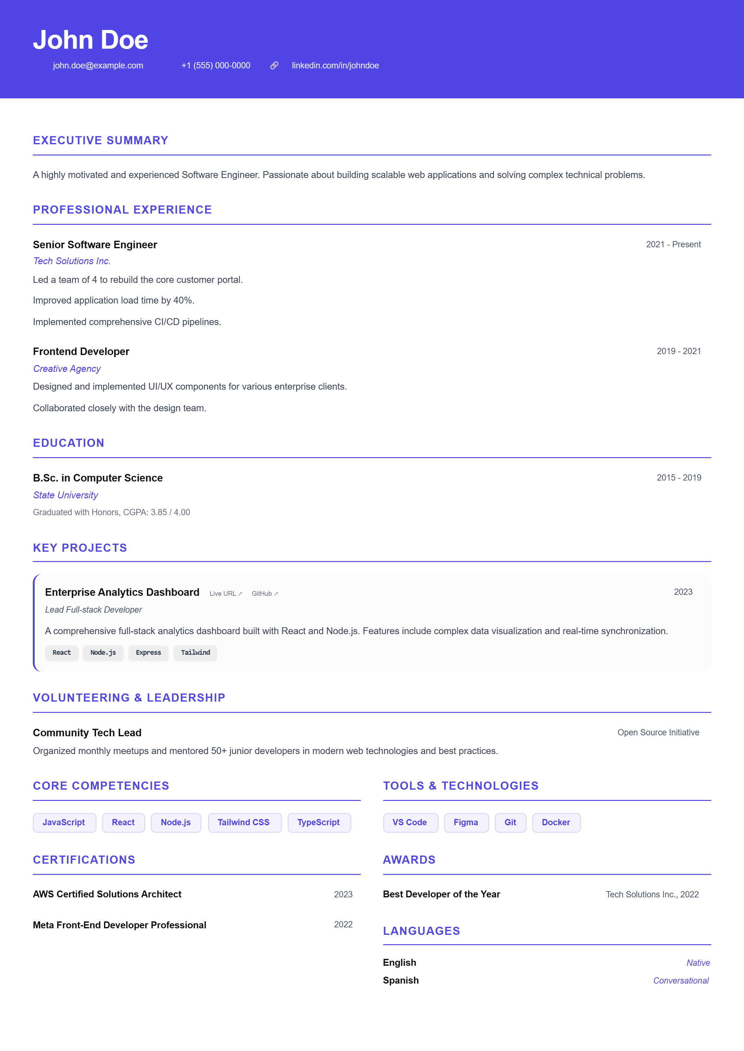 Free Resume Builder – Create & Download CV as PDF | CV Pro