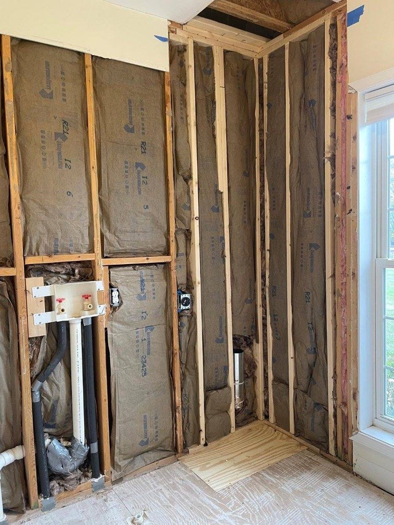 Laundry room taken down to the studs