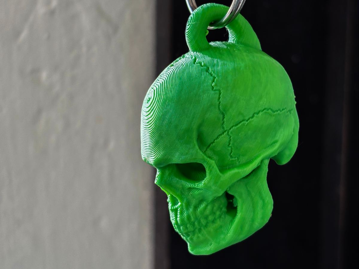 Llavero calavera impreso en 3D