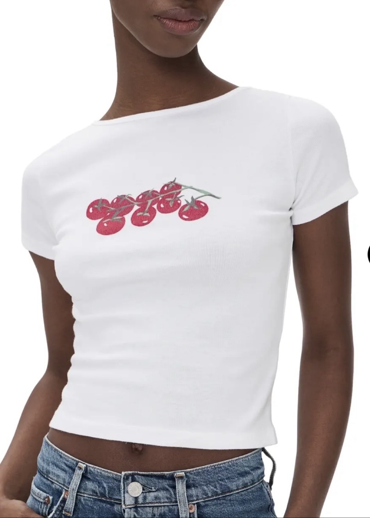 T-shirt Alex Tee Lisa Says Gah blanc à imprimé tomates
