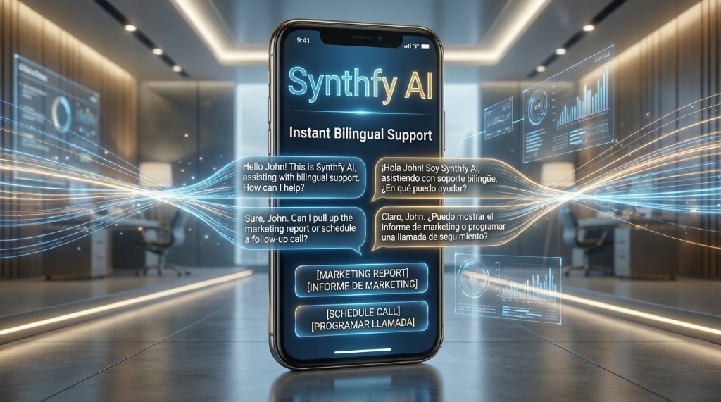Bilingual AI receptionist app, Spanish speaking virtual assistant, AI customer service in English and Spanish, Automated appointment booking for Hispanic markets, Recepcionista IA, Inteligencia Artificial para empresas, Call answering service bilingual