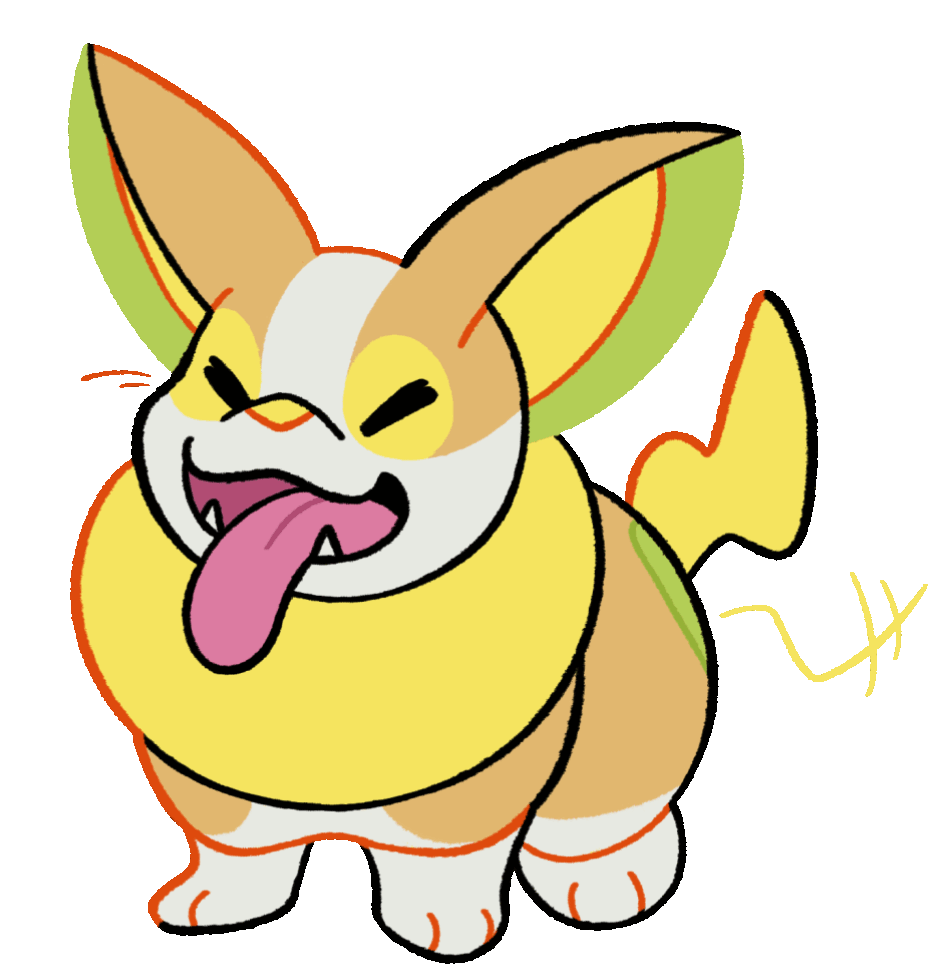 Fanart of Yamper sparking electricity | ac aycief 