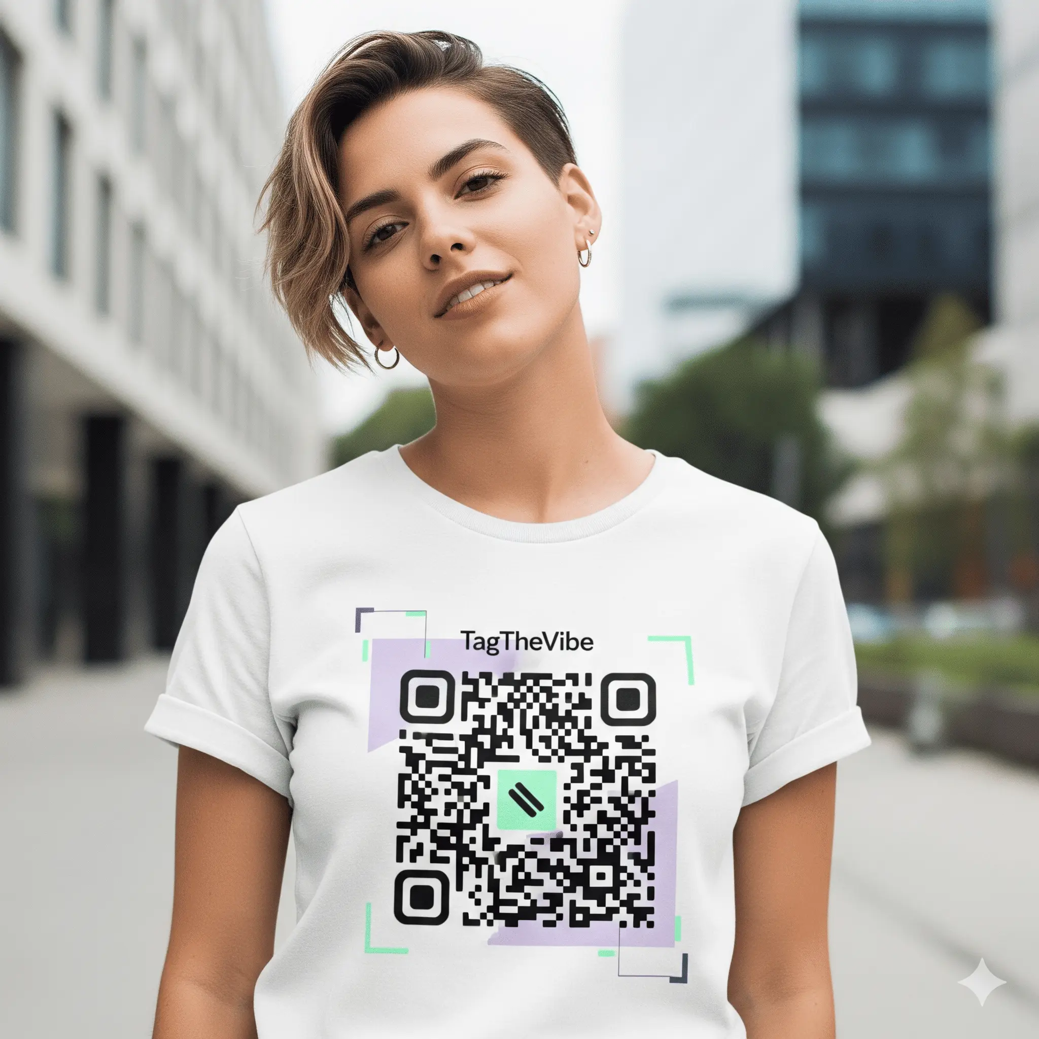 TagTheVibe shirt with QR concept