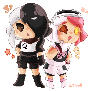 Chibi pixel art of Kasei & Mavors