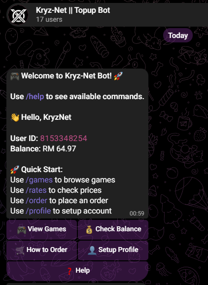 Gamevia Telegram Bot