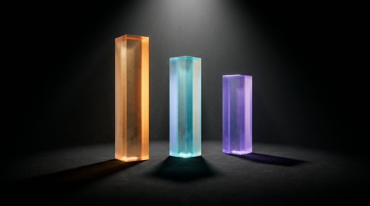 Three glowing benchmark bars with the amber Claude bar clearly leading