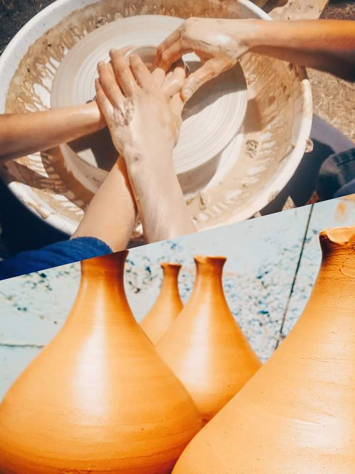 Pieza de cerámica de taller infantil