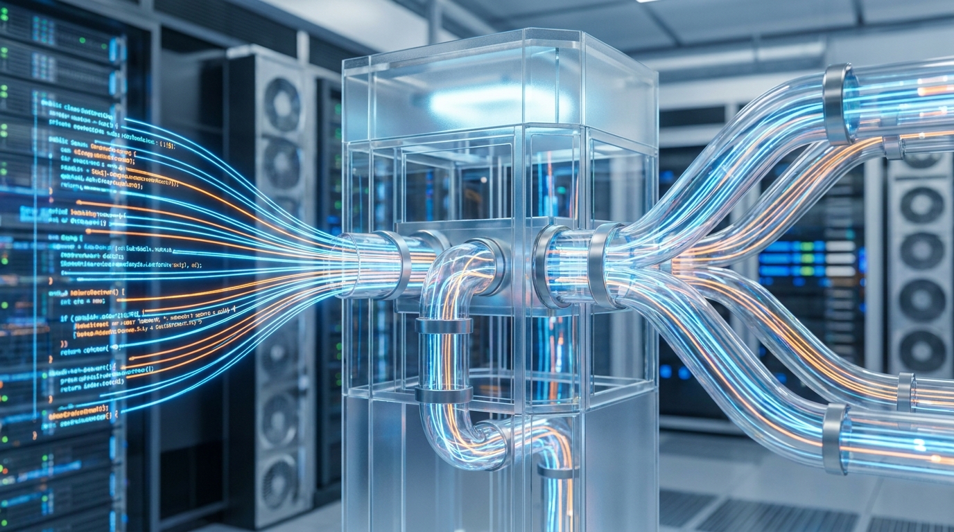 AI API connections and code, symbolizing developer choice and strategic planning for AI integration.